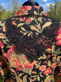 Image 5 of Large Black Floral Denim Blazer