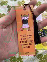 Image 2 of cowboy possum tassled bookmark