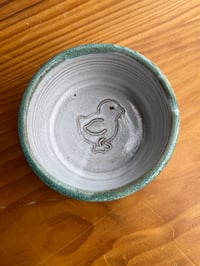 Image 1 of Chick Stamped Ramekins Green Rim