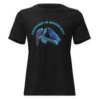 Image 3 of Crowned in Moonlight Raven Women's T-Shirt – Mystical Moon Crow  Tee | Gothic Wildlife shirt