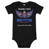 Image 3 of BOSSFITTED Pink and Blue Logo Baby Short Sleeve Tee