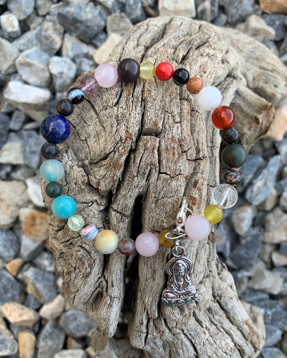 Image of Energy Charged Multi Stone Kuan Yin Bracelet
