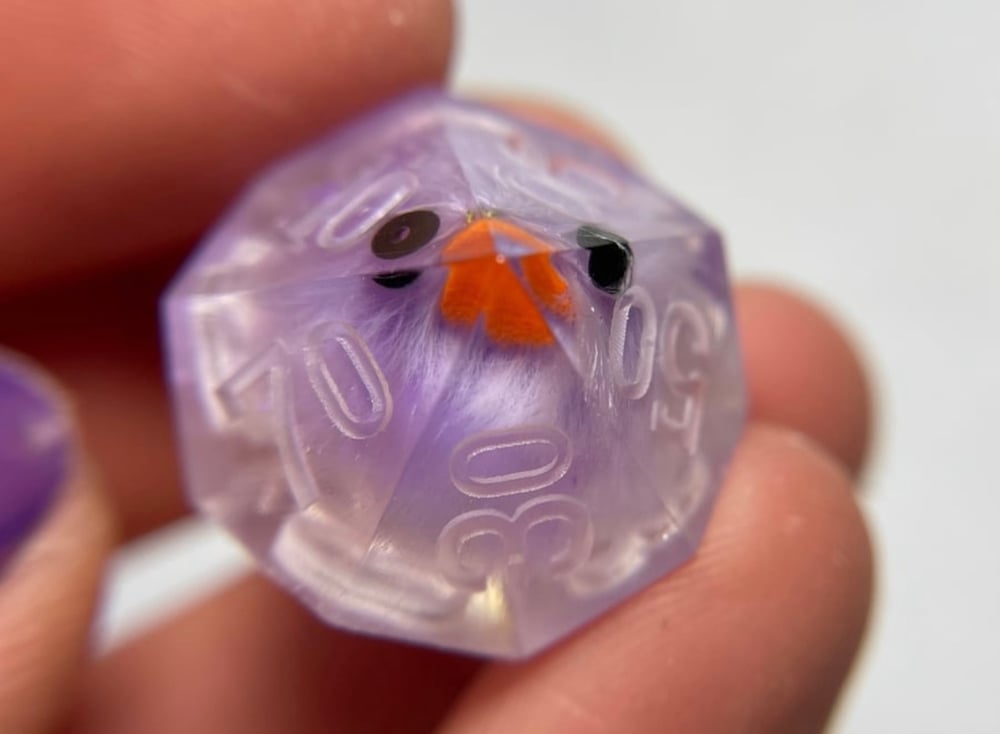 Image of Easter chicks (MADE to order) 7-piece dice set for TTRPG