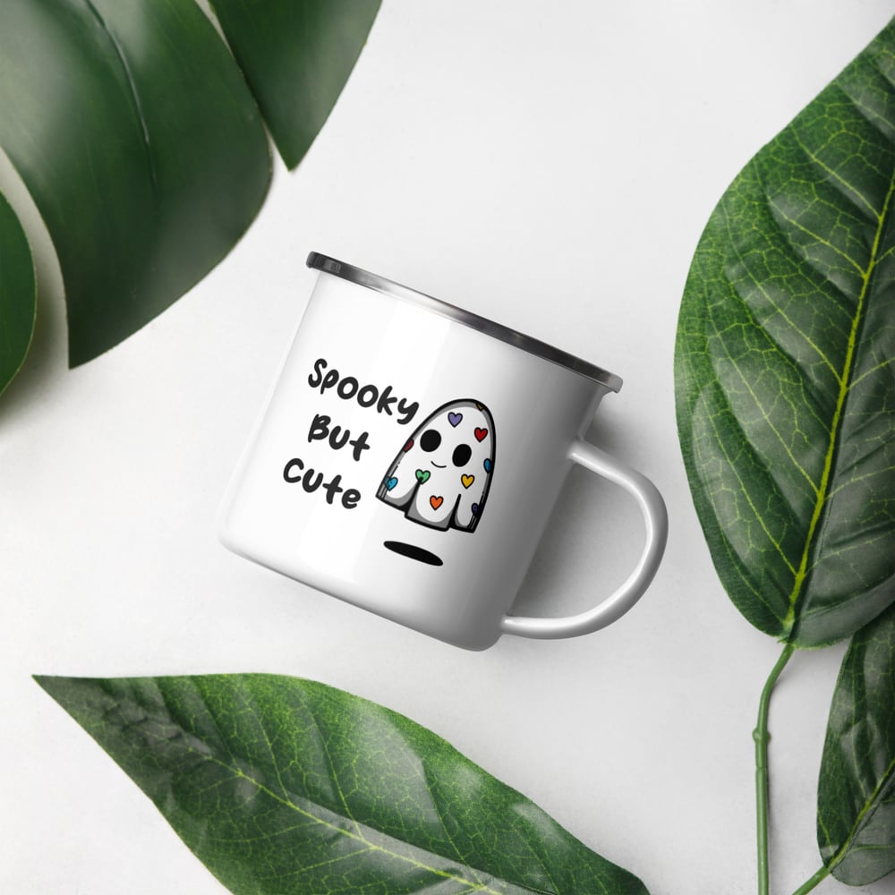 Image of Spooky But Cute Ghost Enamel Mug