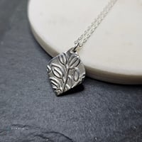 Image 3 of Delen leaf design fine silver pendant necklaces