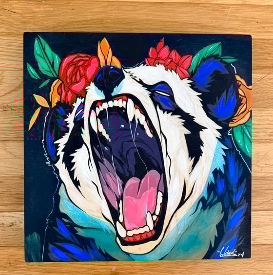 Image of Untitled Floral- 12x12 wood Panel