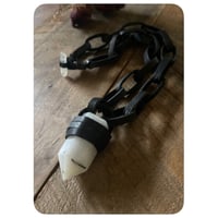 Image 4 of Leather Link Chain Necklaces - Kodiak Black Leather 