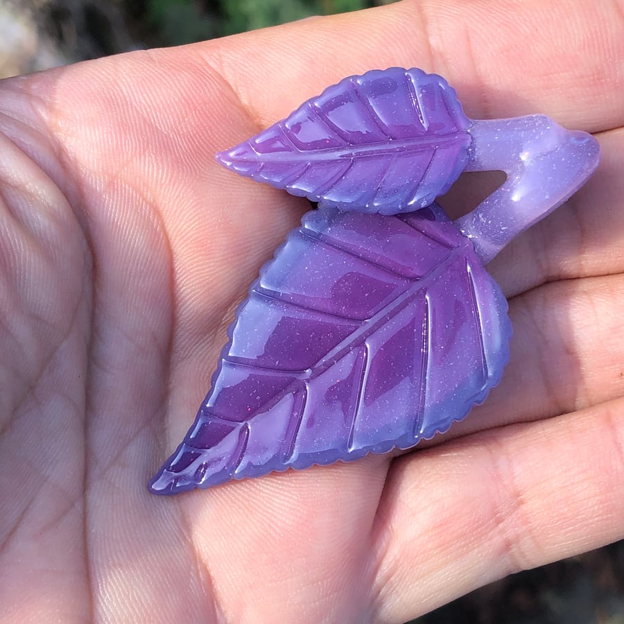 Image of Purple Power Double Leaf Pendant