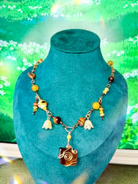 Image 3 of "Sunflower Glow" Sunflower Tiger Eye Wire Wrapped Necklace