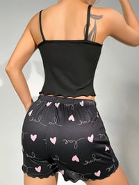 Image 2 of Women's Milk Silk Pajama Set Printed Camisole and Shorts Two-Piece Summer Comfort Homewear Sexy Loun