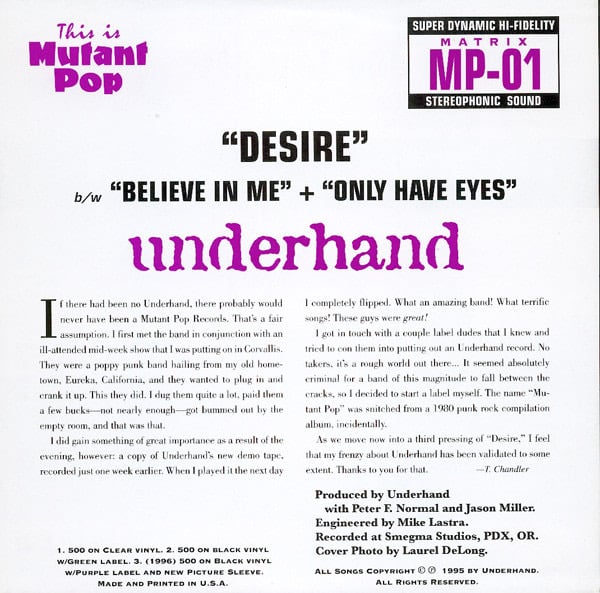 Underhand – Desire 7”
