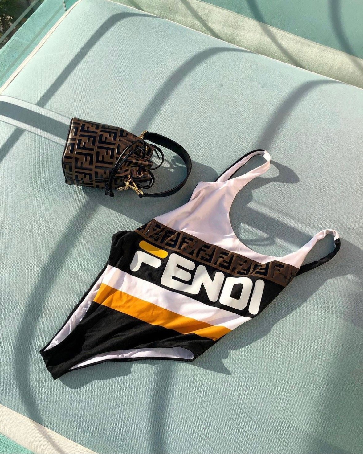 Image of FENDI X FILA ONE PIECE LYCRA SWIMSUIT ( )