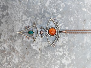 Orange and green pendant 