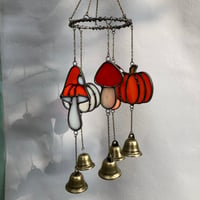 Image 5 of Mushroom and Pumpkin Windchime Custom order for KIT 