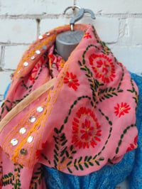 Image 2 of Thassos scarf -baby pink and pale pink trim