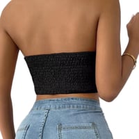 Image 4 of Black Strapless Corset Top for Women