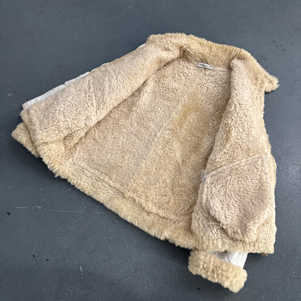 AW 2006 Stone Island Hand Painted Shearling Jacket, size large