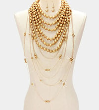 Image 1 of MATTE GOLD  PEARL SET 