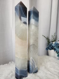 Image 2 of 14" XL Gray Silk Agate Crystal Towers - 2 Styles