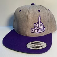 Image 3 of Middle Finger SnapBack- Heather 