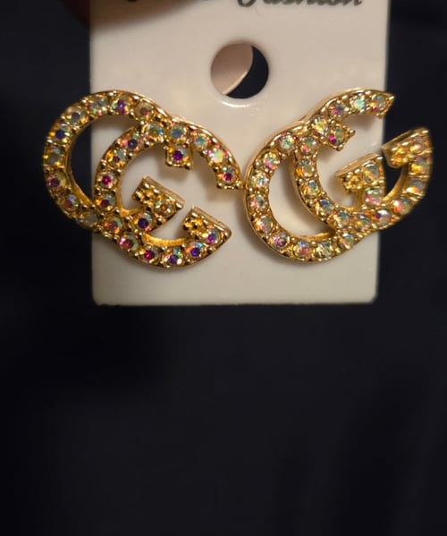 Image of Double G Earrings (Rainbow Gold)