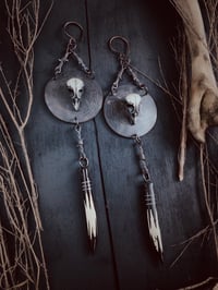 Image 1 of Cast bird skull & bone hangers
