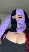 Lavender and black bunny balaclava 