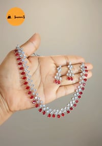 Image 16 of Usha- Simple yet Beautiful American Diamond Necklace Set