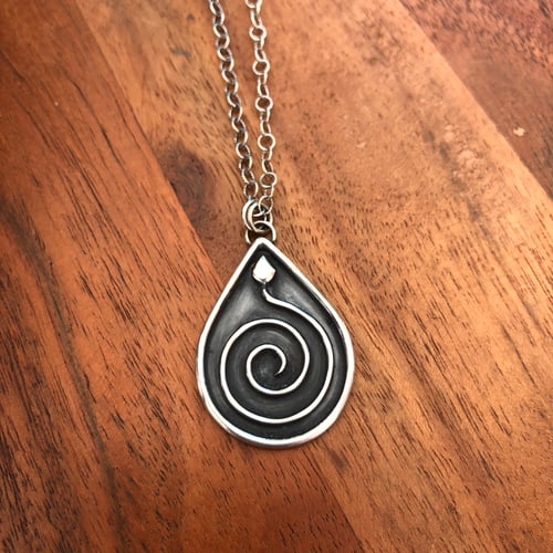 Image of Spiral Teardrop Necklace