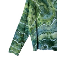 Image 4 of S Ladies French Terry Bamboo Blend Hoodie in Verdant Geode Ice Dye