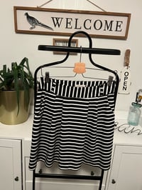 Image 1 of White and black stripe skirt 