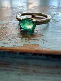 Image 12 of emerald ring with twig band . size 7