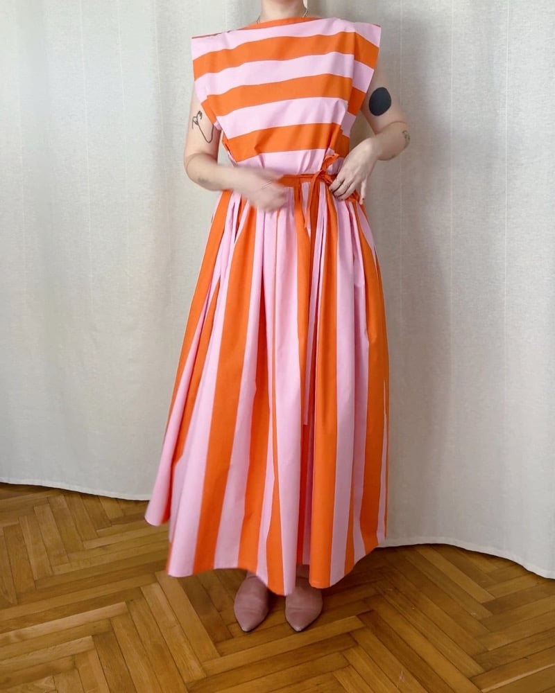 Image of n a n o v o šaty na zaväzovanie ruffle 001 / LIMITED 2 PIECES / 100% bavlna