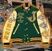 Image 3 of Whitesville Rochester Golden Jaws 🦈 Green Letterman Varsity Jacket 🧥 