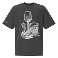 Image 1 of Oversized faded t-shirt cigar scotch wine