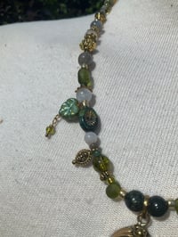 Image 3 of Moonstone locket green pendant necklace
