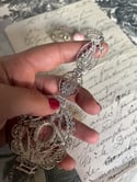 Bracelet en filigrane d’argent avec Rhodochrosite, avec sa broche, vintage, Brésil. 