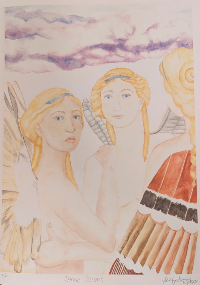 Image of 11 x 14 Artist Proof: Three Sirens Archival Print