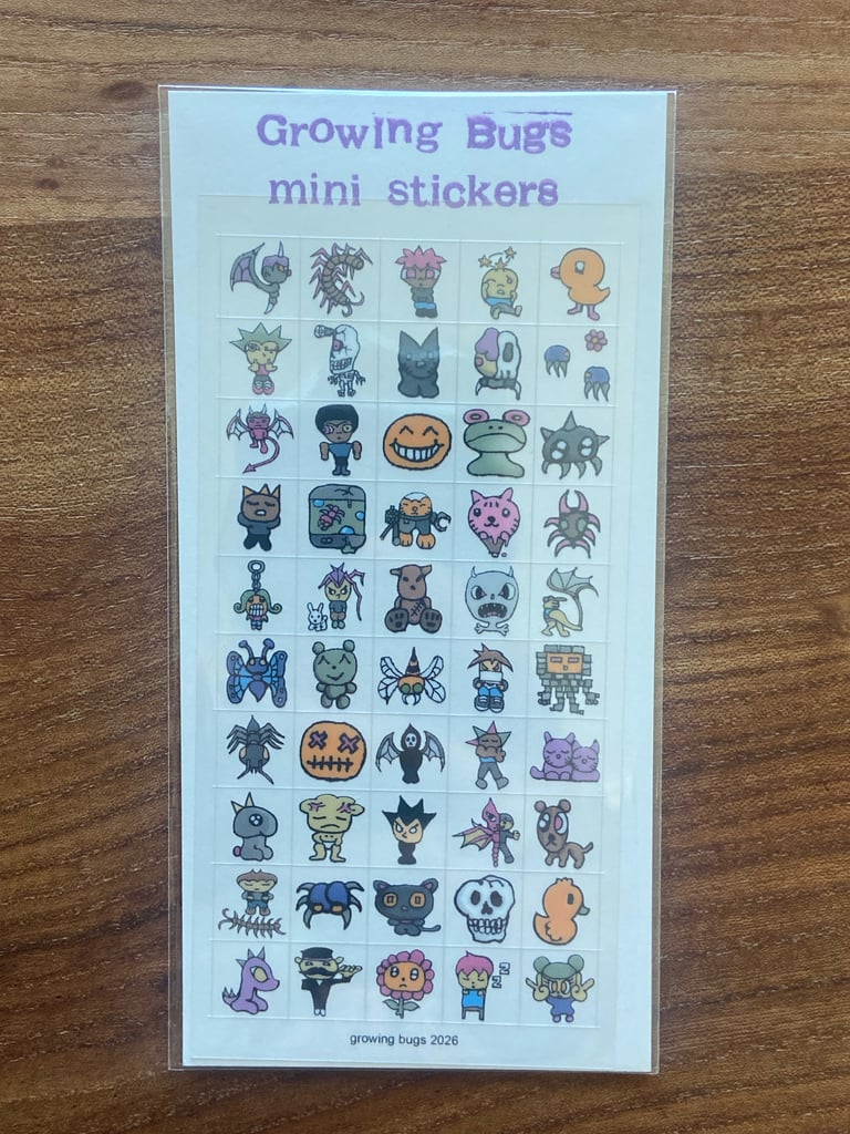 Growing bugs mini stickers 