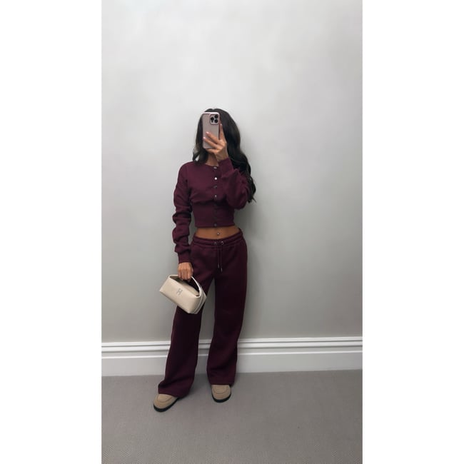 Burgundy Button Co Ord 