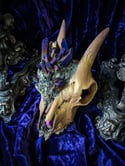 Purple/Gold Titanium Quartz - Goat Skull