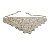 Image 2 of fully wHite (with speckles) doily lookin bandana