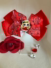 Cutie on Red Paisley Bow