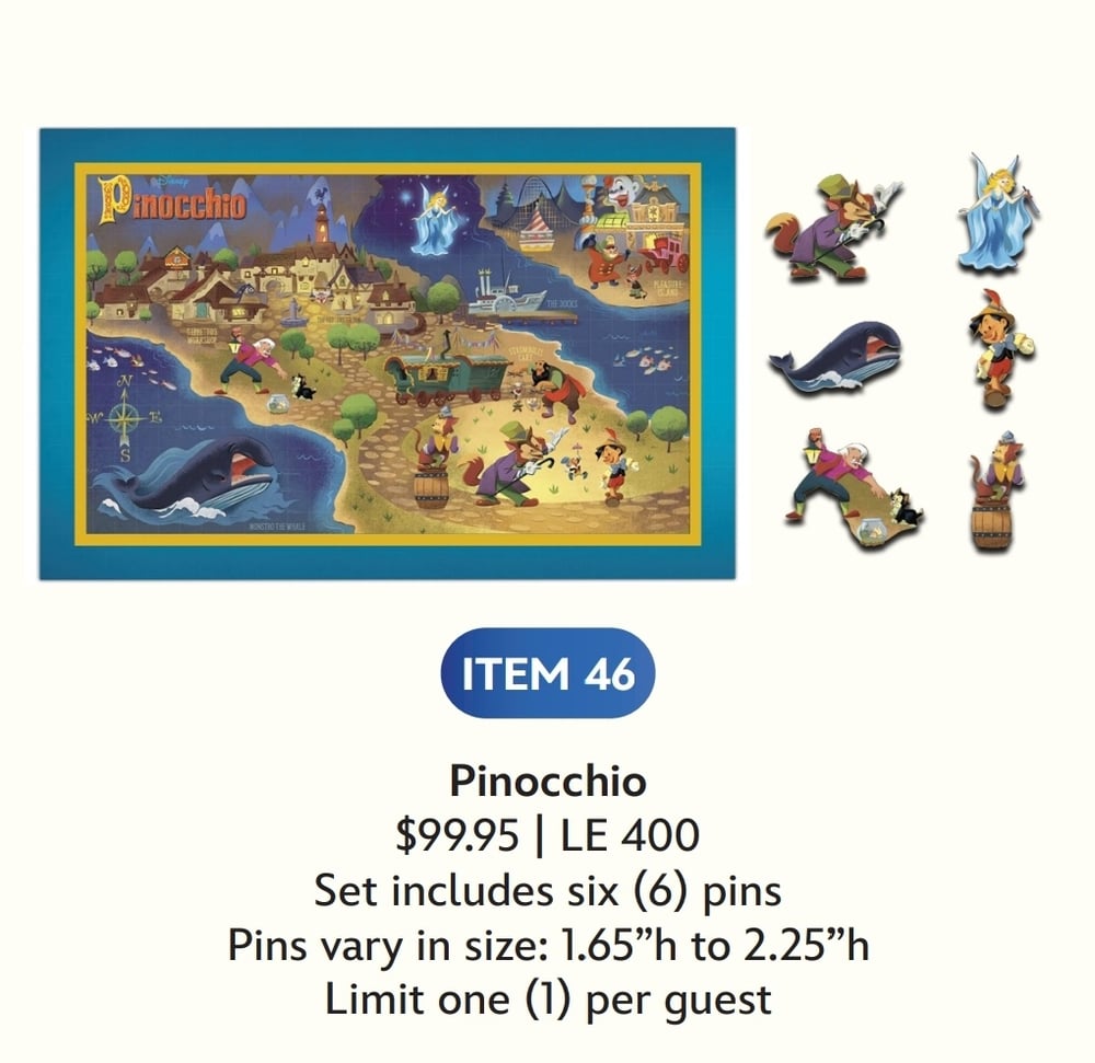 Image of Pinocchio disney map wdi pin set le 400