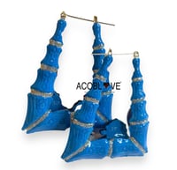 Image 2 of Detroit Lions Triangle Bamboo Earrings