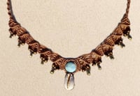 Image 2 of Larimar cowrie shell necklace 