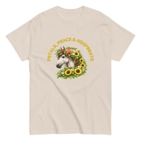 Image 12 of Unisex classic tee, Petals, Peace and Hoofbeats Horse Lovers Tee