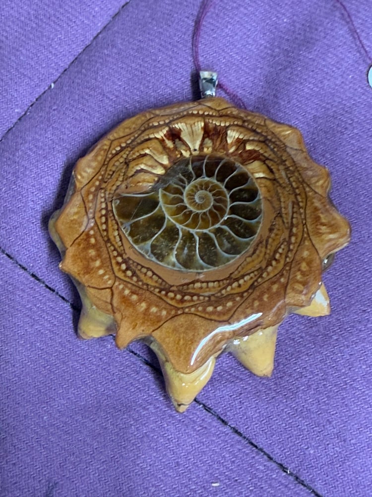 Image of Ammonite Pinecone Charm | PNW Art | #131
