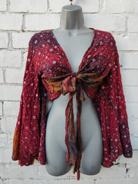 Image 6 of Wanderlust Stevie top maroon tie dye