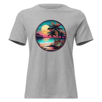 Image 2 of Women's Relaxed T-Shirt, Tropical Beach Sunset tee